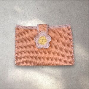 Lovely Handmade Crochet Flower Laptop Sleeve Case fits 13” or 15” MacBook Air 🌸